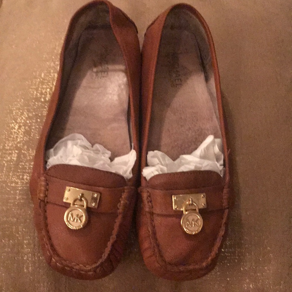 Michael Kors Brown/Tan Loafer Mocassins Slides